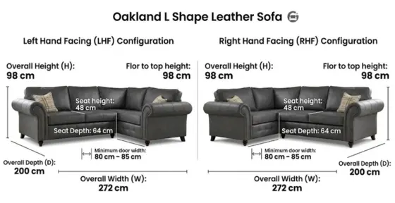 Oakland L Shape Leather Sofa