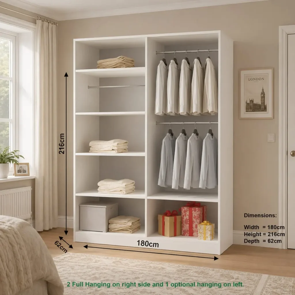 Oslo 180cm Sliding Mirror Wardrobe - Dimension