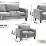 Soho 3+2+1 Seater Sofa Set Dimensions