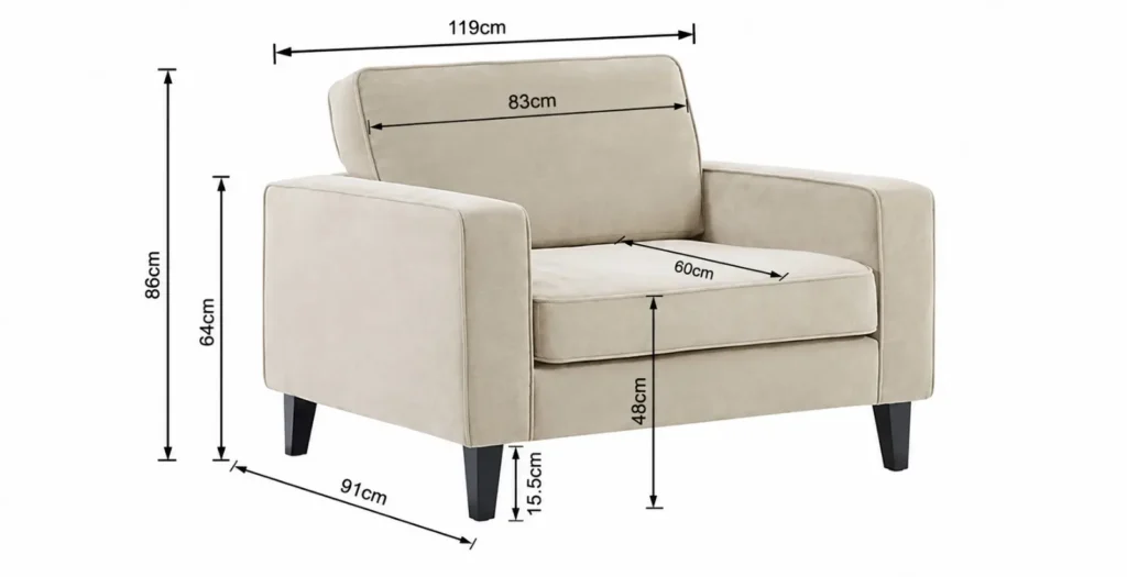 Soho Armchair Sofa Dimensions