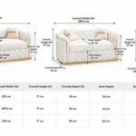 Turkish 3+2+1 Seater Sofa Set Dimensions