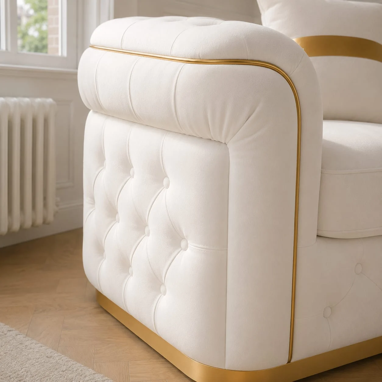 Turkish 3+2 Seater Sofa Set | Opulent Gold-Trimmed Velvet - Image 2