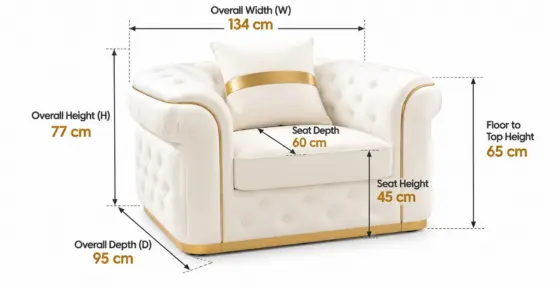 Turkish Armchair Sofa Dimensions