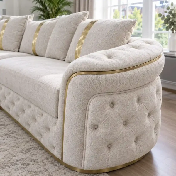 Turkish L Shape Sofa Arm Closeup
