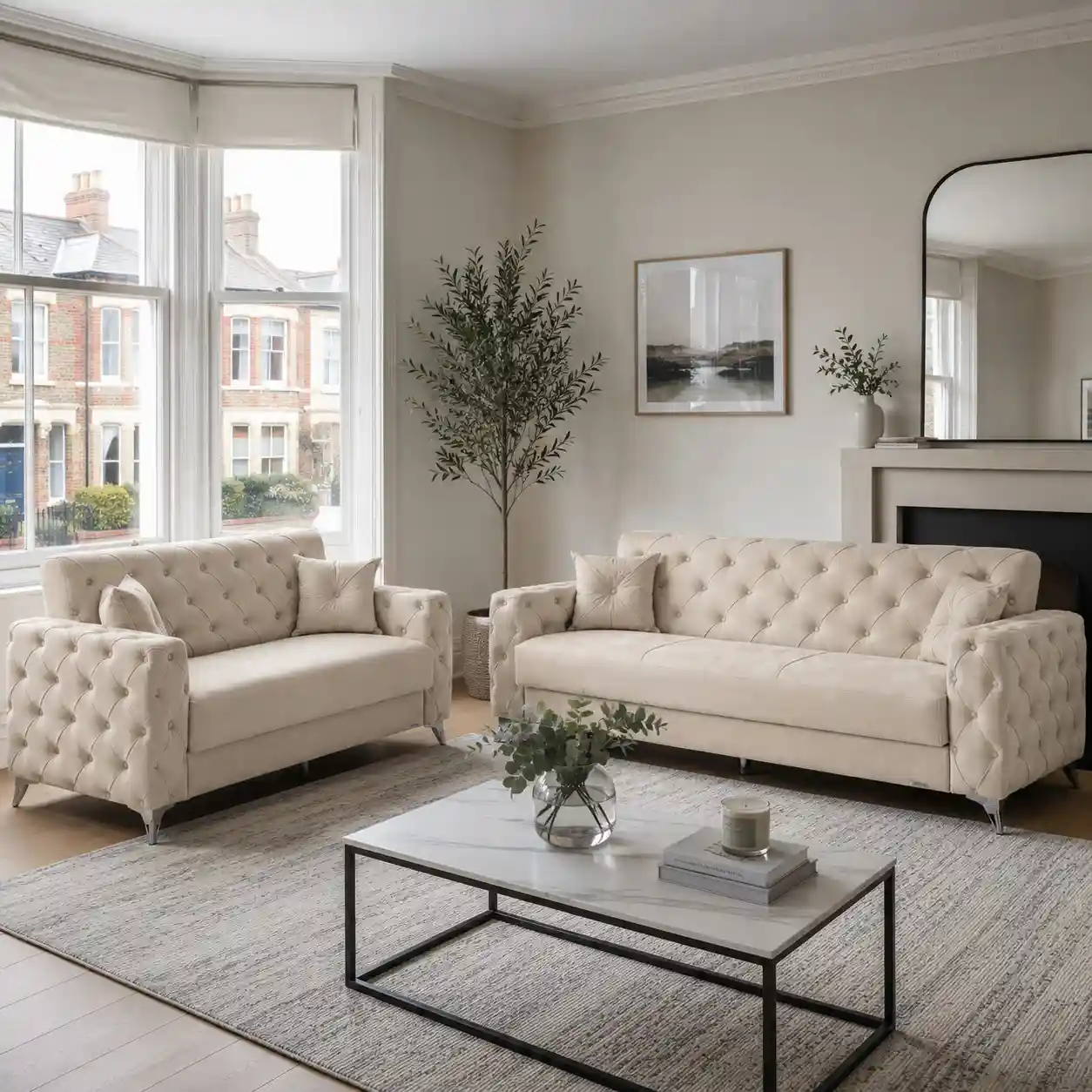 Zumrut 3+2 Seater Sofa Bed In Room Setup