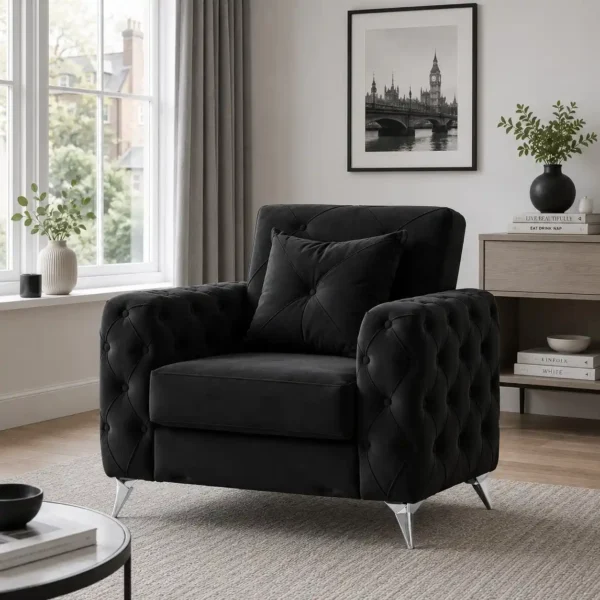 Zumrut Armchair Sofa Bed in Black Colour