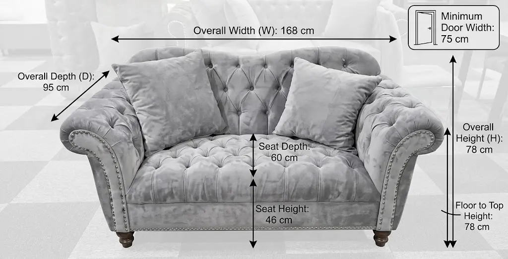 elegance 2 seater dimension