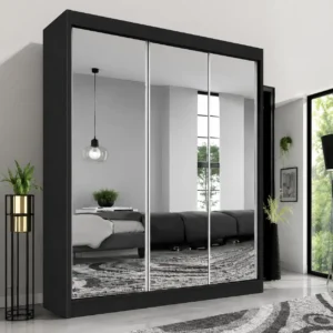 Milan 250cm Sliding Mirror Wardrobe