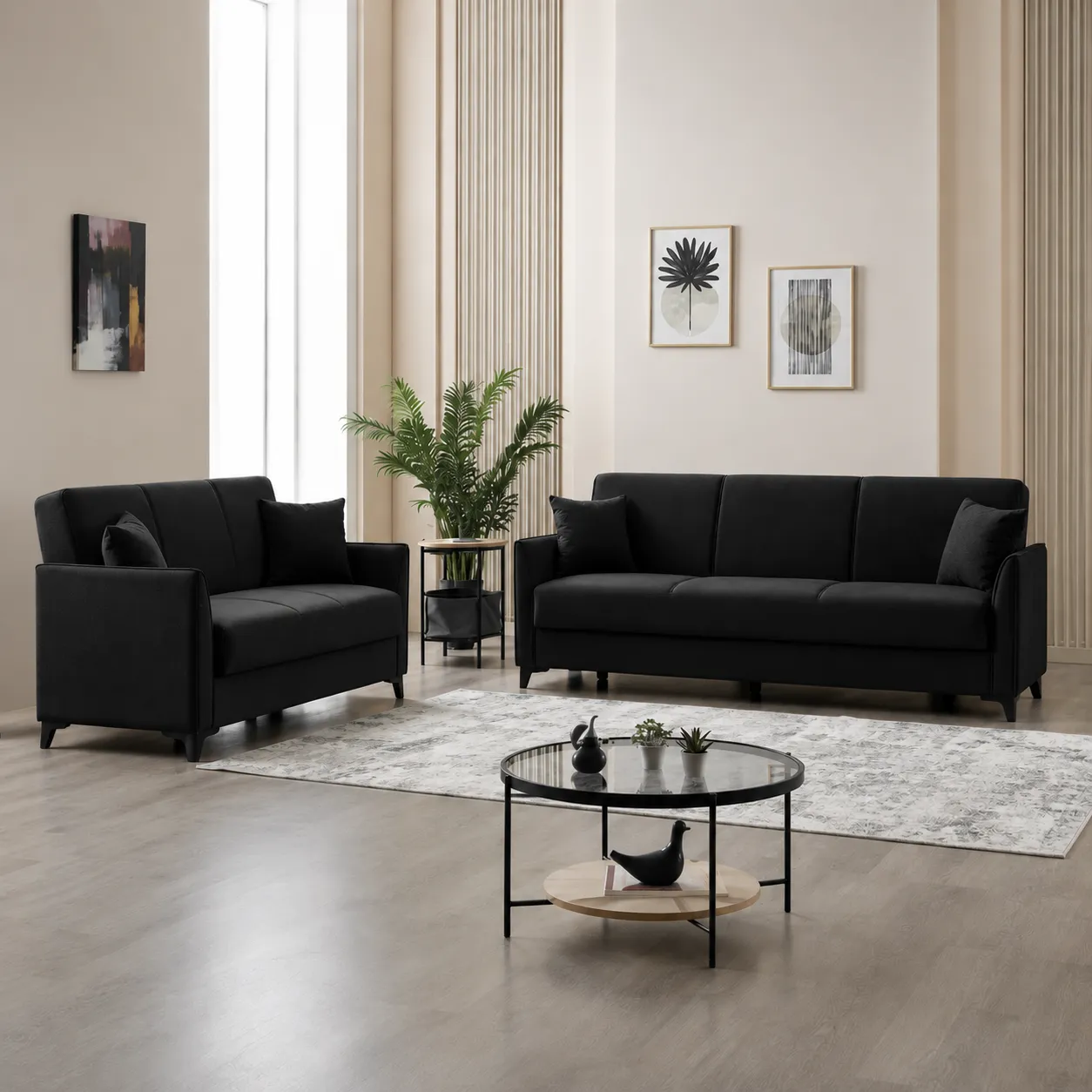Sofya 3+2 Seater Sofa Bed Set - Image 2