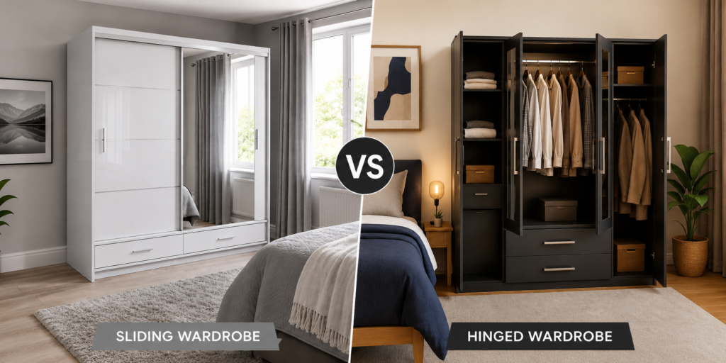 Sliding vs Hinged Wardrobe Comparison - Climax Furniture