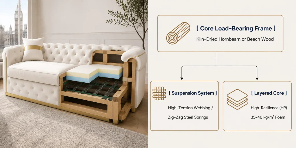 The Anatomic Foundation: Kiln-Dried Hardwood vs. Composite Framing
