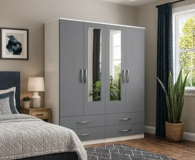 open door stroage mirror wardrobe