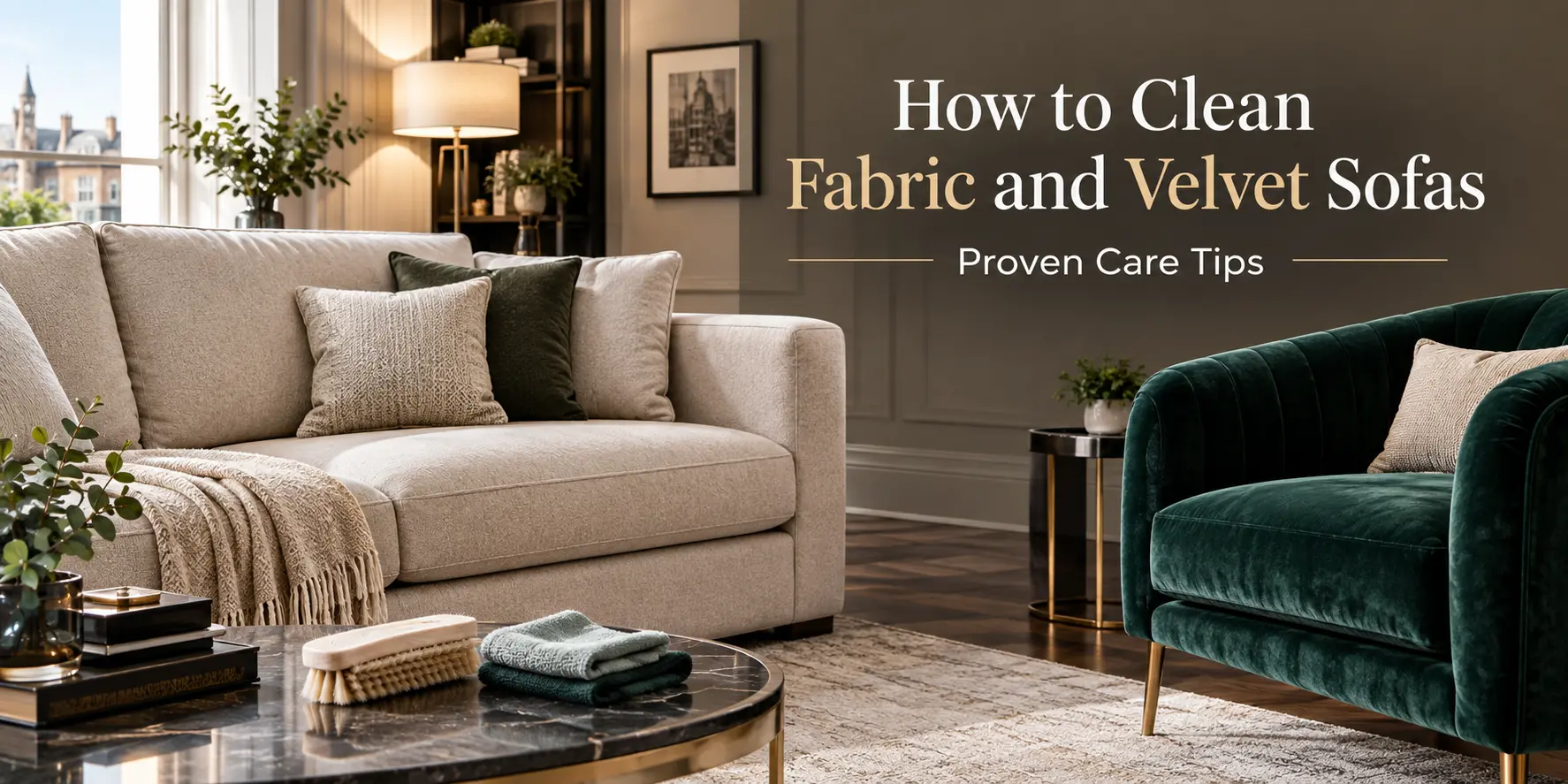 How to clean fabric and velvet sofas