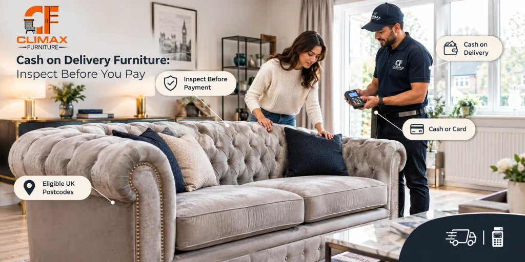 Many shoppers feel uncomfortable paying thousands of pounds upfront to an online storefront before inspectable goods land in their living room.