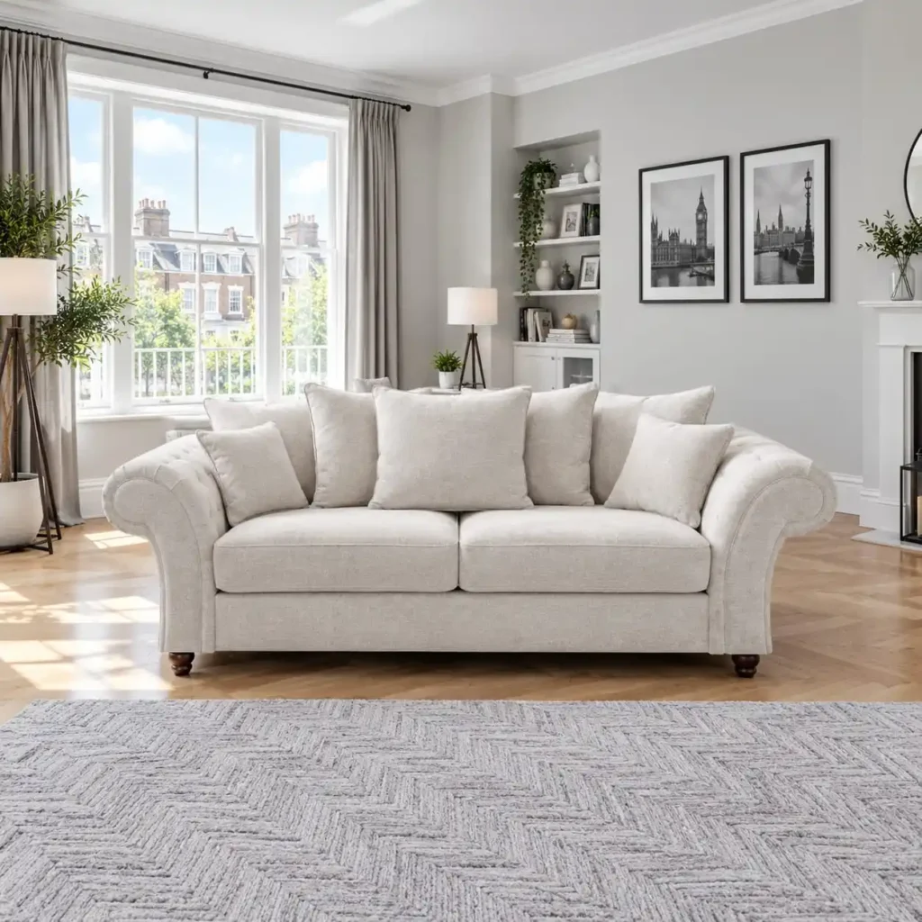 Windsor Highback Velvet 3 Seater Sofa climax furniture uk