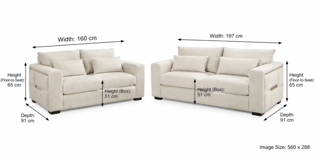 CF Elara 3+2 seater sofa dimensions