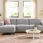 CF Elara Corner Sofa in Grey Fabric, Airy Scandinavian Living Room Retreat
