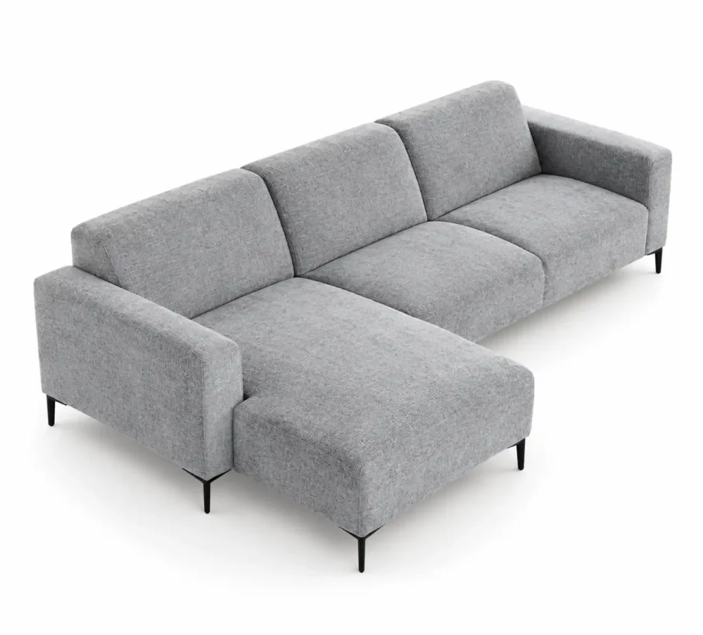 CF Elara Corner Sofa in Grey Fabric top view angle