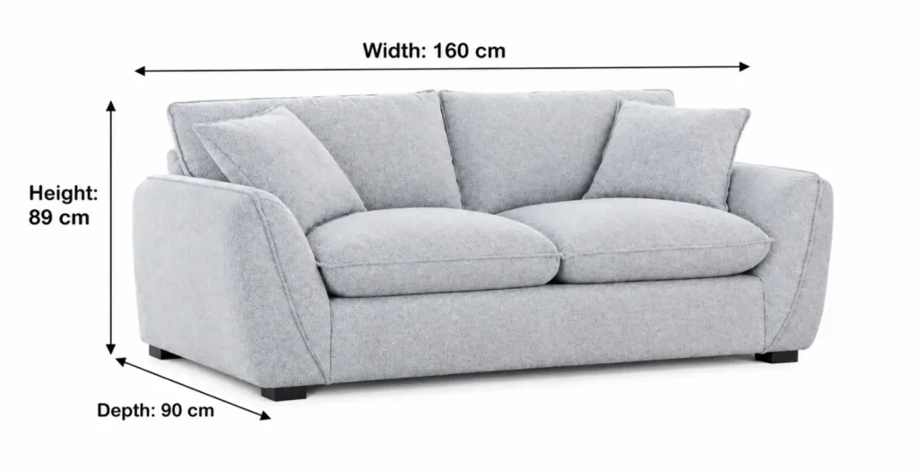 CF Frost boucle 2-seater sofa dimensions