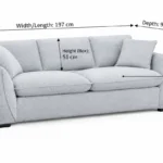 CF Frost boucle 3 Seater Sofa dimensions
