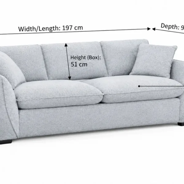CF Frost boucle 3 Seater Sofa dimensions