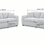 CF Frost boucle 3+2 Seater Sofa dimensions