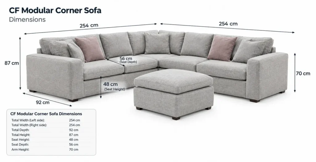 CF Modular Corner Sofa demensions