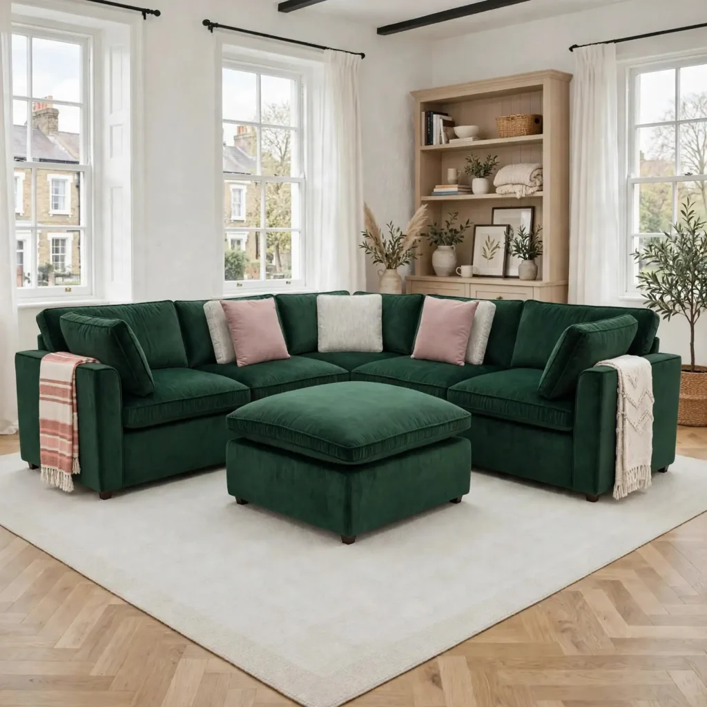 CF Modular Corner Sofa in Velvet Fabric