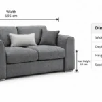 CF Nova 2 Seater Sofa dimension– Modern Charcoal Grey Fabric Sofa