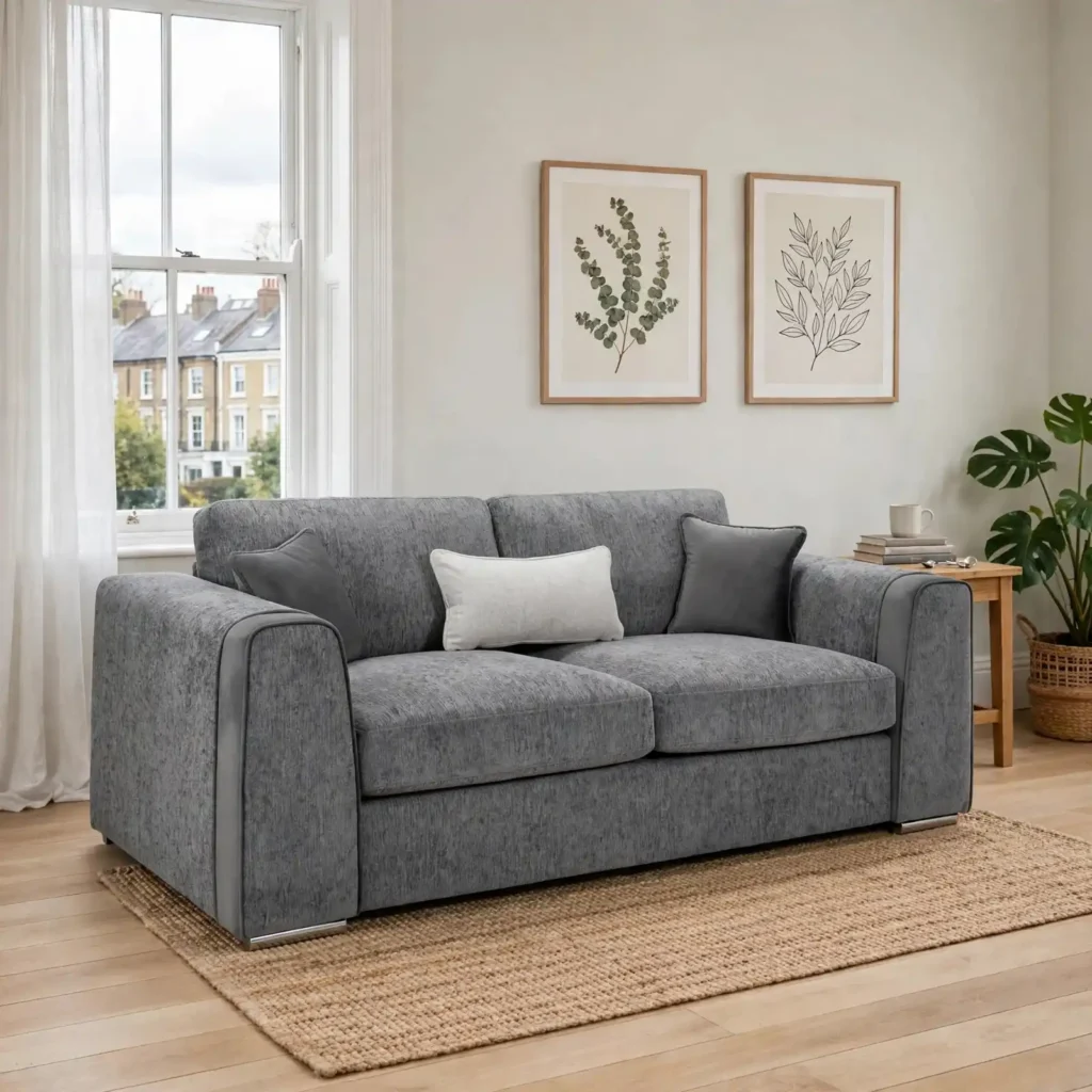 CF Nova 3 Seater Sofa – Modern Charcoal Grey Fabric Sofa