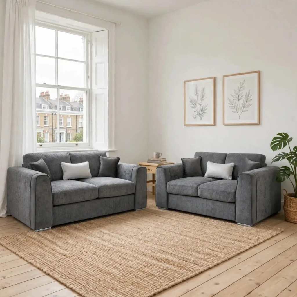 CF Nova 3+2 Seater Sofa Set – Matching Charcoal Grey Fabric Sofas