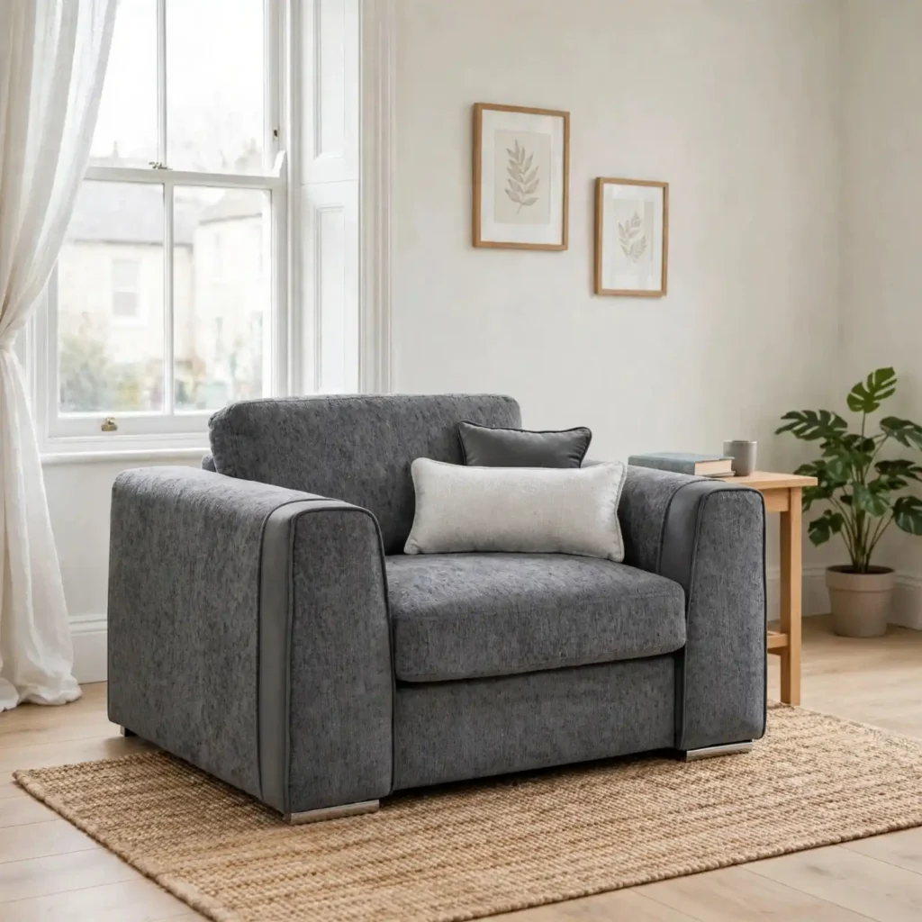 CF Nova Fabric Armchair – Charcoal Grey Modern Accent Chair