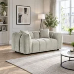 Grey Fabric 2 Seater Sofa – Ventura in room setup