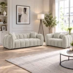 Grey Fabric 3+2 Seater Sofa