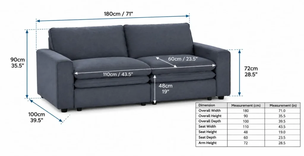 Heavenly Cloud Electric Recliner Sofa dimensions