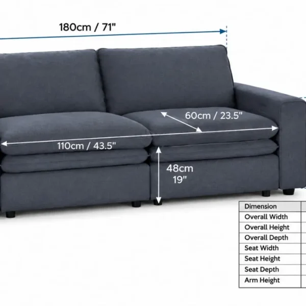 Heavenly Cloud Electric Recliner Sofa dimensions