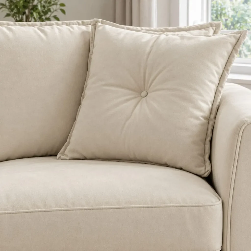 Heritage Leather Cushion closeup sofa