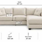 Heritage Leather corner demensions sofa