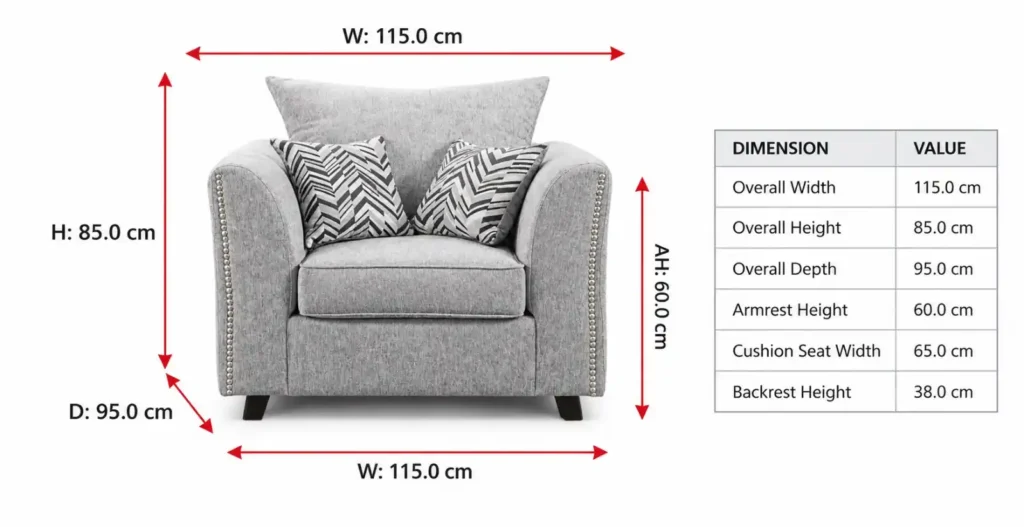 Oakley arm chair dimensions