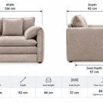 Venice Velvet Arm Chair DIMENSIONS