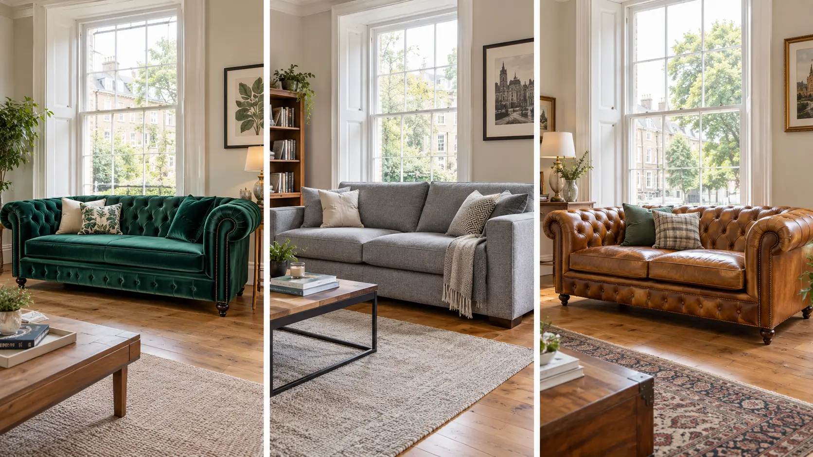 velvet vs fabric vs leather sofa